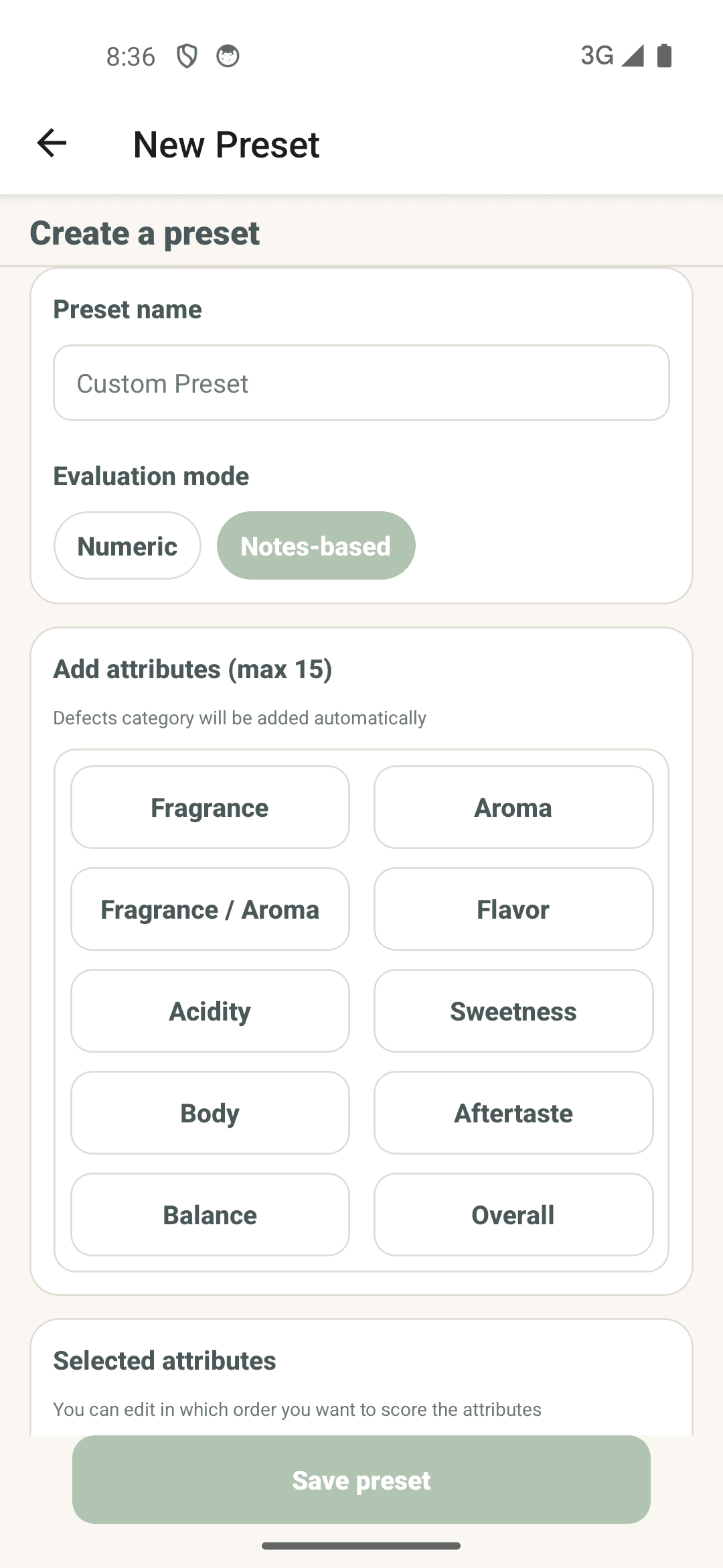 OneTwoCup custom profile builder